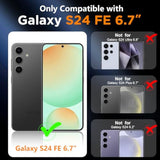 For Samsung Galaxy S24 Fe Case, [Built-In Glass Screen Protector][Compatible With ][Full Body Shockproof][Work With Fingerprint Id] Heavy Duty Protection Phone Case For S24 Fe 6.7"
