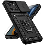 Motorola Moto G 2025 / Moto G 2026 / Moto G Play 2026 Dual Layer Case with Slide Camera Cover and HD Screen Protector