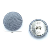 24Pcs Grey Fabric Cloth Covered Round Buttons With Metal Shank Buttons