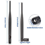 Dual Band Wifi 2.4Ghz 5Ghz 5.8Ghz 6Dbi Mimo Rp-Sma Male Antenna (2-Pack) For Wifi Router Wireless Network Card Usb Adapter Security Ip Camera Video Surveillance Monitor