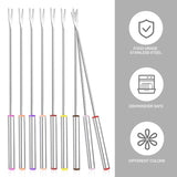 15Pcs 9.6 Inch Fondue Sticks Stainless Steel Forks With Heat Resistant Handle For Roast Meat Chocolate Dessert Cheese Marshmallows