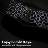 Wired Ergonomic Keyboard For Mac - Compatible Backlit Apple Keyboard With Wrist Rest (Curved For Comfort) For Macbook Pro/Air, Imac, Mac Mini