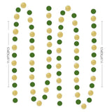 Graduation Party Decorations Green Gold 2025/Green Gold Graduation Decorations/Glitter Gold Green Birthday Party Decorations/St. Patrick’S Day Decorations/2Pcs Paper Circle Garlands