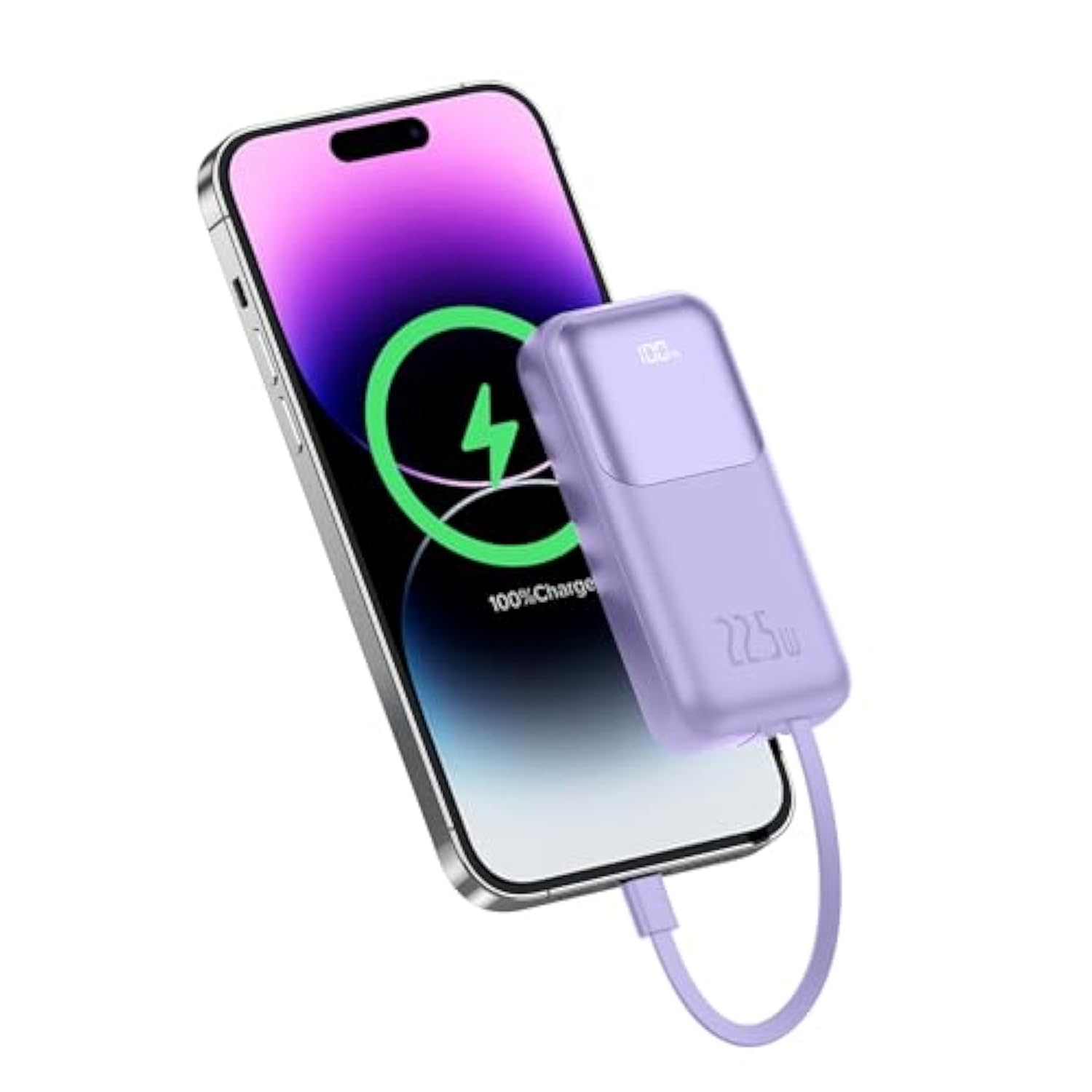 10000Mah Portable Charger,Small Phone Charger?Fast Charging Power Bank,Mini External Battery Pack With Built-In Cable, Compatible With Iphone 14/14 Plus/14 Pro/13/13 Mini/13 Pro/12/Samsung