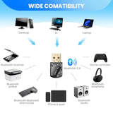 Bluetooth 5.4 Usb Adapter For Pc - Wireless Dongle Transmitter/Receiver, Plug & Play For Windows 11/10/7, Supports Keyboard/Mouse/Headphones/Speakers/Game Controller (Br+Edr+Ble Dual Mode)