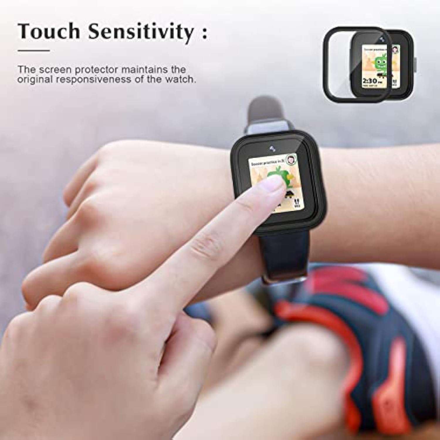 2 Pack Case Compatible With Tmobile Syncup Kids Watch Screen Protector, Hard Pc Case With Tempered Glass For Syncup Kids Watch Accessories Black