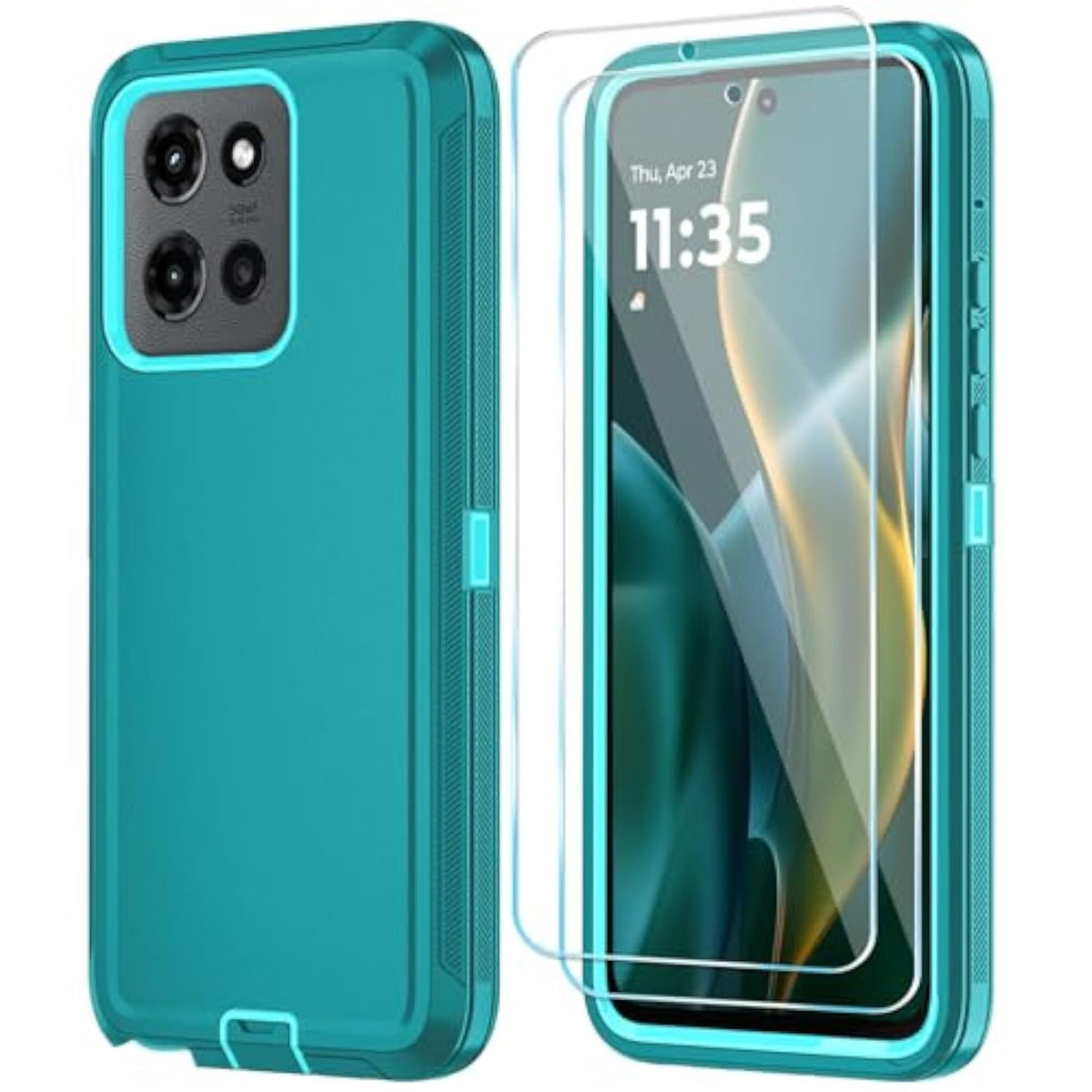 Phone Case For Motorola Moto G Stylus 5G 2025 Case With Hd Screen Protector, Heavy Duty Shockproof & Cover Phone Case For Moto G Stylus 2025,Lakeskyblue