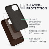kwmobile Case Compatible with Apple iPhone 13 Case - TPU Silicone Phone Cover with Soft Finish - Chocolate