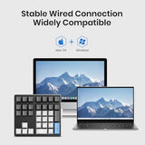 Kn34 Wired Mechanical Number Pad- 34 Keys Hot Swappable Numeric Keypad With White Backlight& Pbt Keycaps For Laptop, Macbook, Pc Desktop, Compact Keyboard(Red Switch)