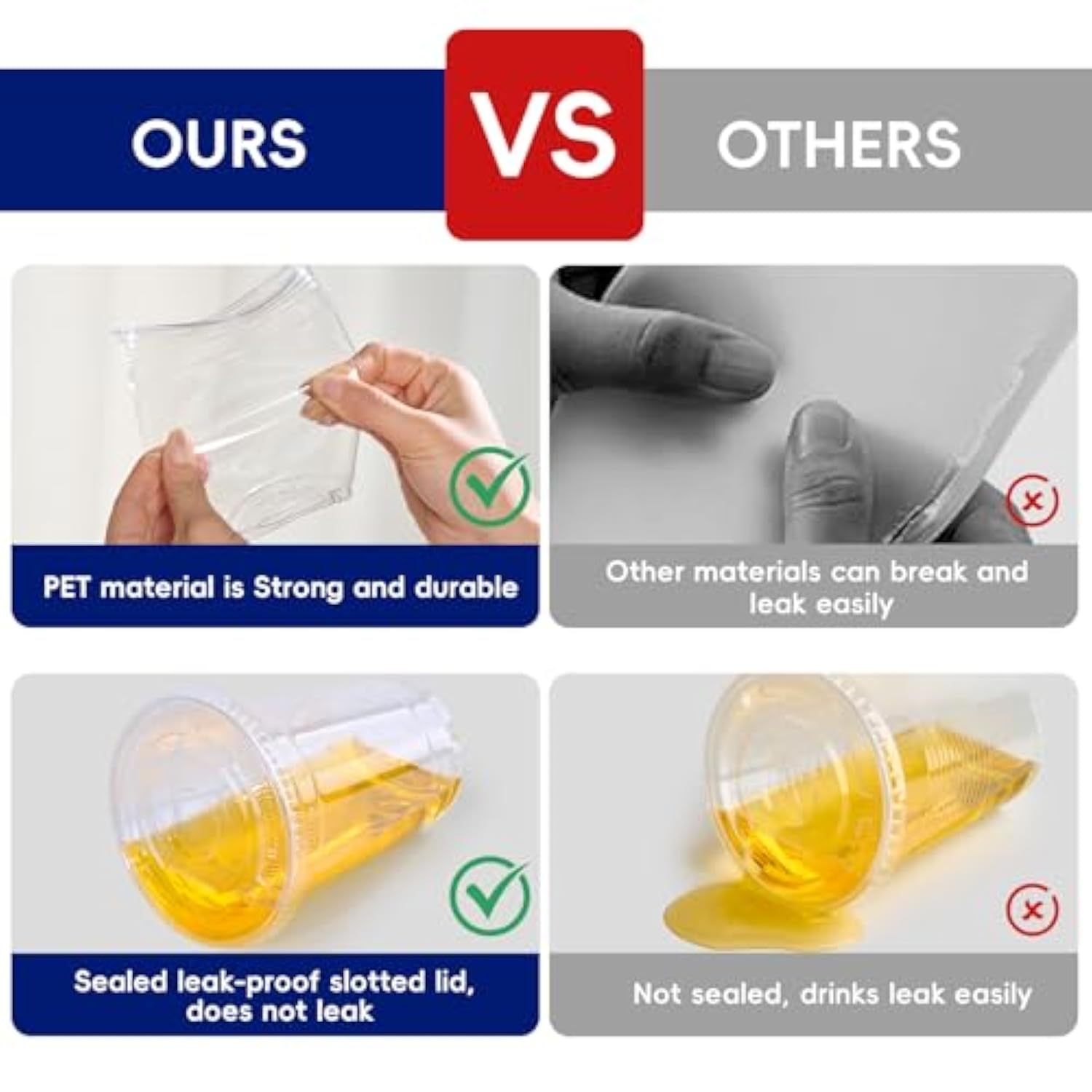 500 Pack 20 Oz Clear Plastic Cups With Flat Lids, Disposable Iced Coffee Cups, Bpa Free Premium Crystal Smoothie Cup For Party, Lemonade Stand, Cold Drinks, Juice, Milkshake