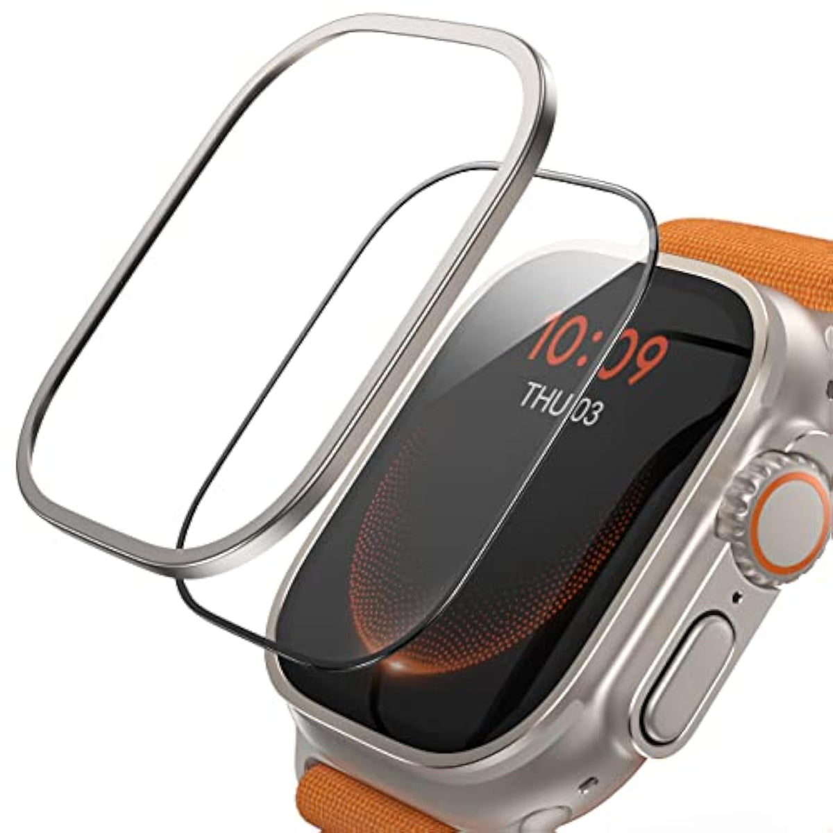 Screen Protector For Apple Watch Ultra 3/Ultra 2/Ultra 49Mm - 2Pack Tempered Glass & 1Pack Titanium Alloy Bumper Frame, Keep Original Cover, Sensitive Touch For Iwatch Ultra 2025/2024/2023/2022