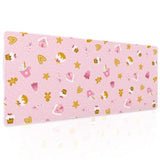Pink Christmas Gaming Mouse Pad Xl Cute Kawaii Cupcake Gingerbread Extended Big Large Desk Mat Non-Slip Rubber Base Stitched Edge Xmas Holiday Long Keyboard Mousepad For Computer Laptop,31.5×11.8 In