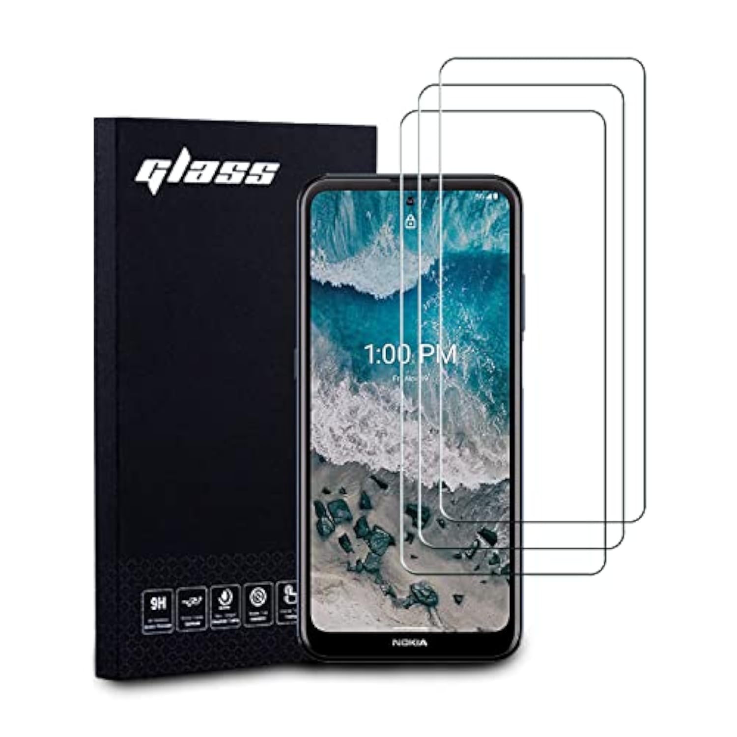 Nokia X100 Screen Protectors (3 Pack), 9H Tempered Glass Film For Nokia X100 Anti-Scratch Anti-Fingerprint Glass Screen Protectors Zero Bubbles Ultra-Clear 99.99%, Transparent