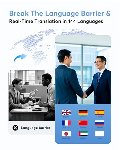 AI Translation Earbuds Real Time 188 Languages,80H Playtime Translator Earbuds,Audifonos Traductores Inglés Español,Wireless Ear Headphone Bluetooth
