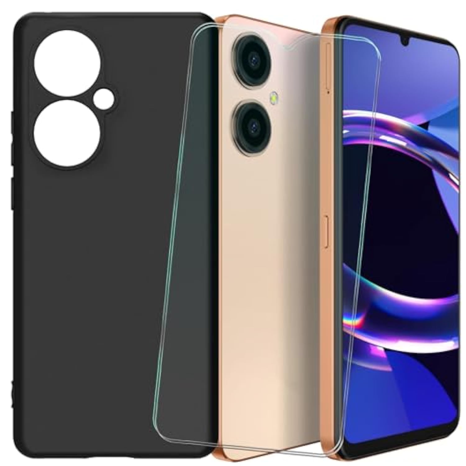 Cover For Blu G64 Phone Case(6.80 Inches), For Blu G64 Screen Protector [2 Pack],Black