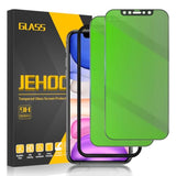 [2 Pack] Compatible With Iphone 11 Privacy Screen Protector Green 6.1-Inch, 9H Anti Spy Green Tempered Glas, Anti Bubble, Easy Installation