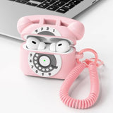 Airpods Pro 2 Case With Cleaner Kit, Retro Phone Design For Airpod Pro 2Th Generation Case Cover, Soft Silicone Shockproof Protective Case For Air Pods 2 Cases Cute (Pink)