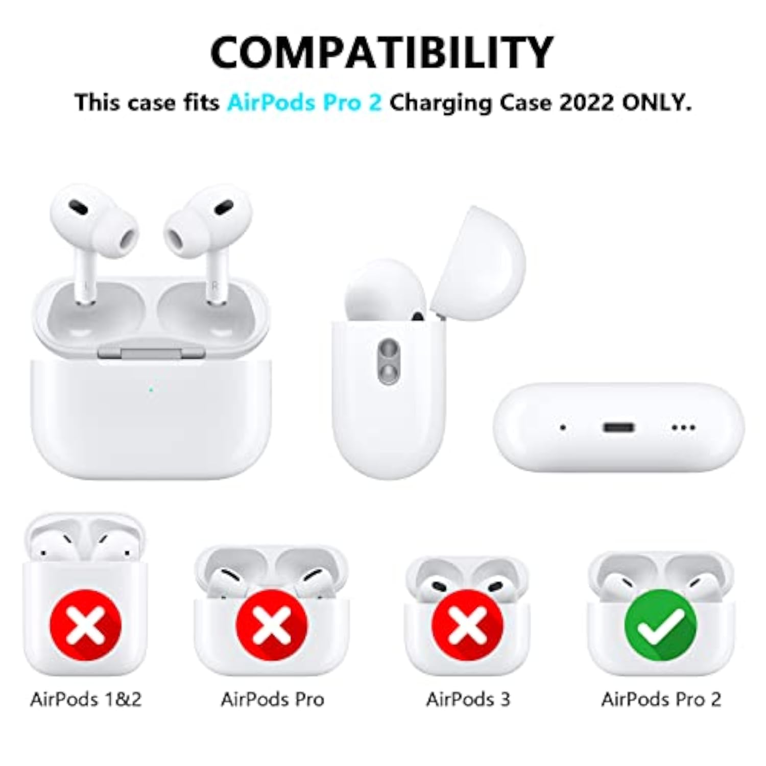 AirPods Pro 2 Case Cover 2022 Soft TPU Case Compatible with AirPods Pro 2nd/1st Generation Case with Cute Butterfly Keychain for Girls Women Glitter Pink