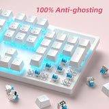 Mechanical Gaming Keyboard, Wired Usb Rgb Backlit Keyboard, 104-Key 100% Anti-Ghosting Mechanical Keyboard With Red Switches, Side-Printed Keycaps For Windows Pc & Mac