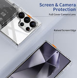 for  Galaxy S24 Ultra Case Wallet Clear Protective Case with Card Holder Heavy Duty Protection Shockproof Anti-Scratch Anti-Yellow Case for