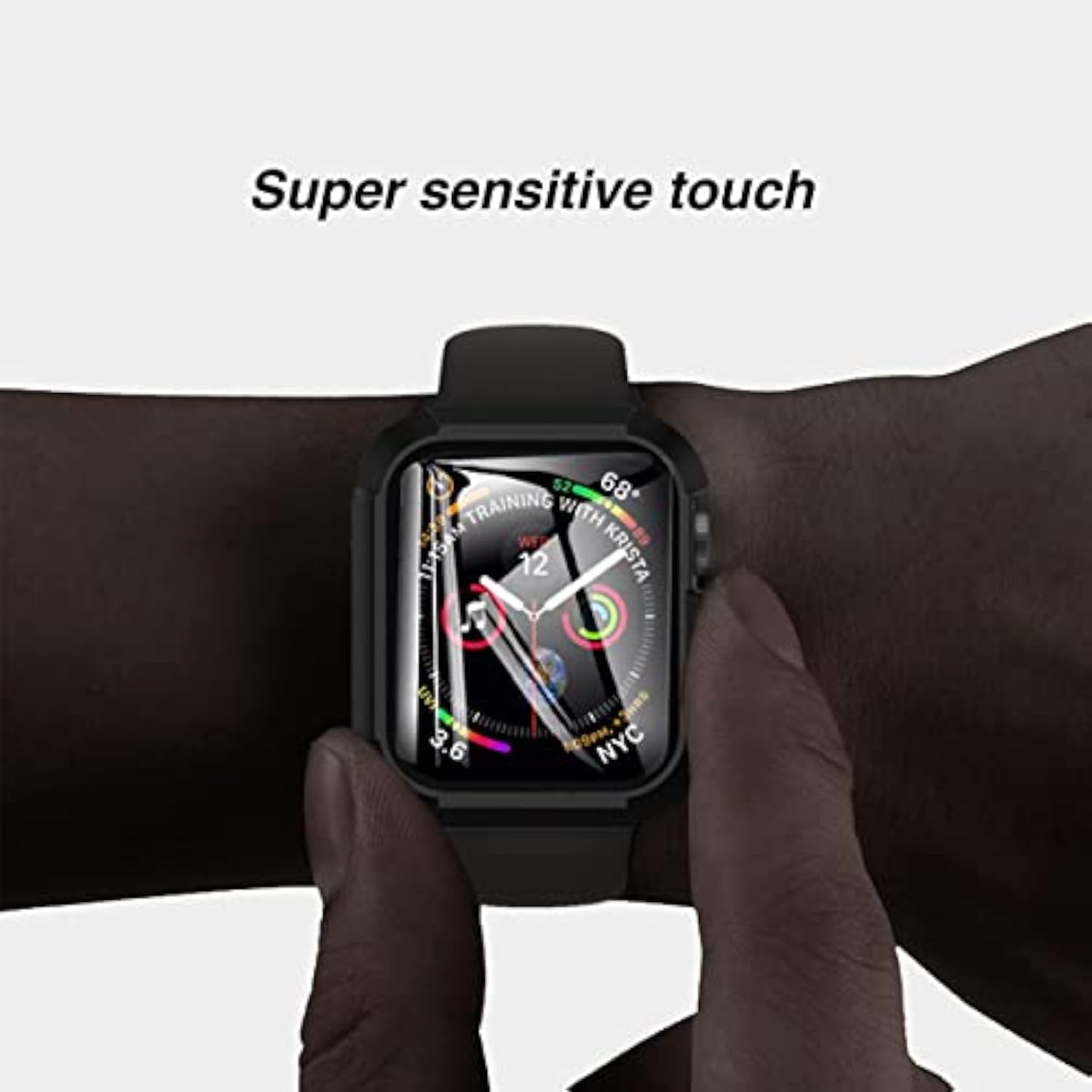 2 Pack Screen Protector Case for Apple Watch Series 7, 8, 9 41mm