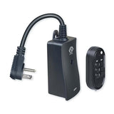 Outdoor 3 Pack Outlets With Wireless Remote Control, 0.5Ft Power Cord, Black.