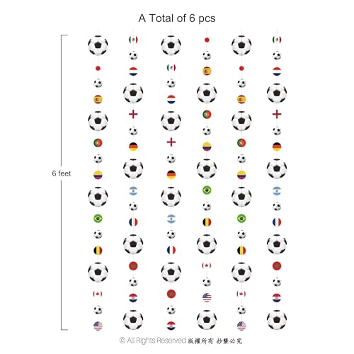 3D 2026 World Cup Theme Birthday Party Decorations Soccer Garland Soccer Party Decorations Boy Game Day Football Banner Sports Themed Hanging Streamers Photo Backdrop Sports Decor Supplies