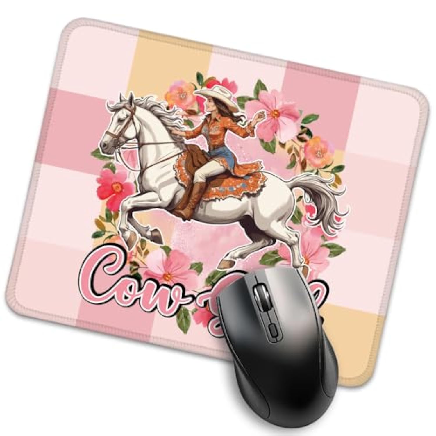 Retro Cowgirl Mouse Pad, Cowgirl Work Place Mousepad, Retro Western Travel Mouse Mat, Home Office College Dorm Desk Decor Mousepad, Mouse Mat Gifts For Women Cowgirl Mom, New Job Gifts