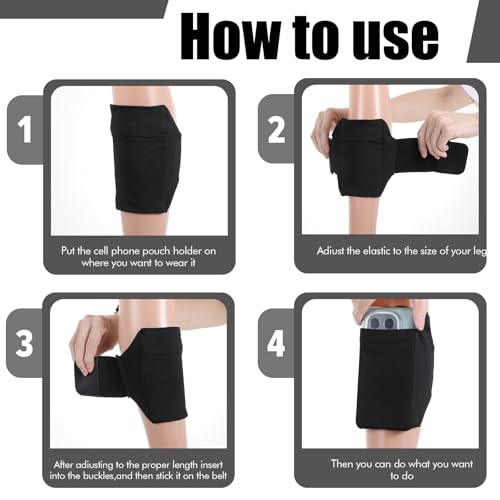 Leg Phone Holder, Cell Phone Leg Straps, Non Slip Ankle Wallet, Adjustable Smartphone Arm Pouch for Women and Men, Sports Armband for Equestrian,
