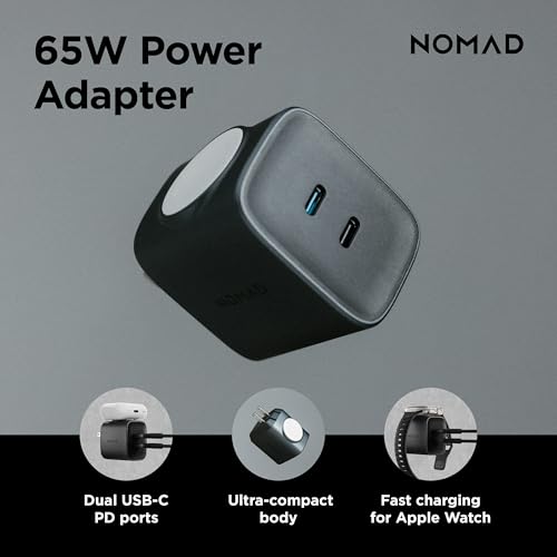 AC Adapter 3 in 1 Charging Solution - 65W Apple Watch Ultra 2 Charger Edition with Dual USB C Cable Ports, Fast Charge Ports and MFi Fast Charger,