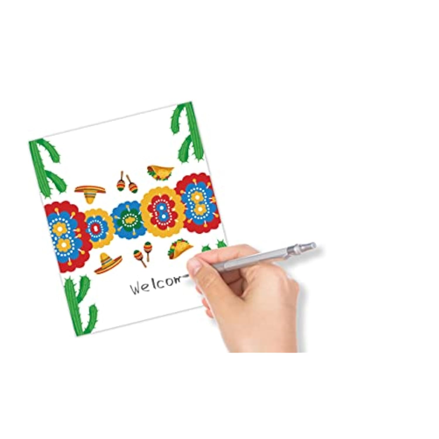 Table Place Card, Mexican Party Themed Tent Style Cards, Pack Of 25 Half-Fold Reception Place Card, Perfect For Mexican Fiesta Party, Baby & Bridal Shower, Birthday And Special Events A27