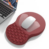 Ergonomic Mouse Pad Wrist Support With Massage Design, Pain Relief Mousepad With Wrist Rest, Memory Foam & Non-Slip Pu Base, Red Mouse Pads For Desk, Office & Home