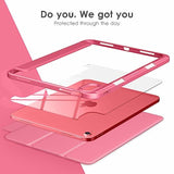 Case For (A16) 11-Inch 2025 And 10Th Generation 10.9 Inch 2022, Clear Back And Tpu Shockproof Frame Cover [Built-In Pencil Holder, Support Auto Sleep/Wake] - Watermelon