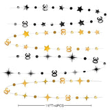 Black & Gold 30th Birthday Decorations – Star Garland, Streamers and Banner for Dirty 30 Party
