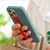 3-Pack Reusable Silicone Phone Grip Strap Wireless Charging Compatible Black, Blue, Red