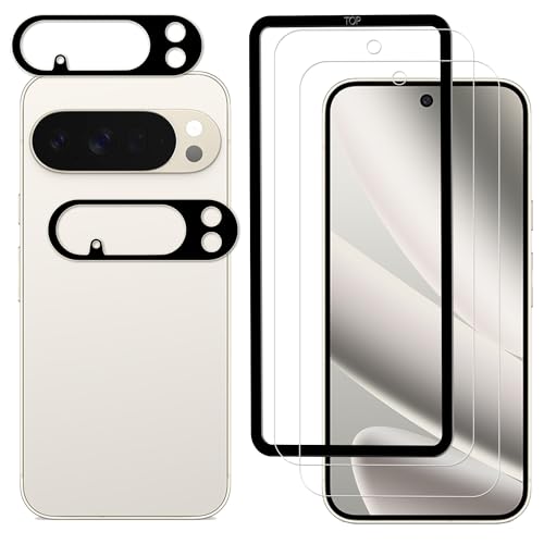 [2+2 Pack Tempered Glass Film For Google Pixel 10 Pro XL Screen Protector 2-Pack with Camera Lens Protector 2-Pack