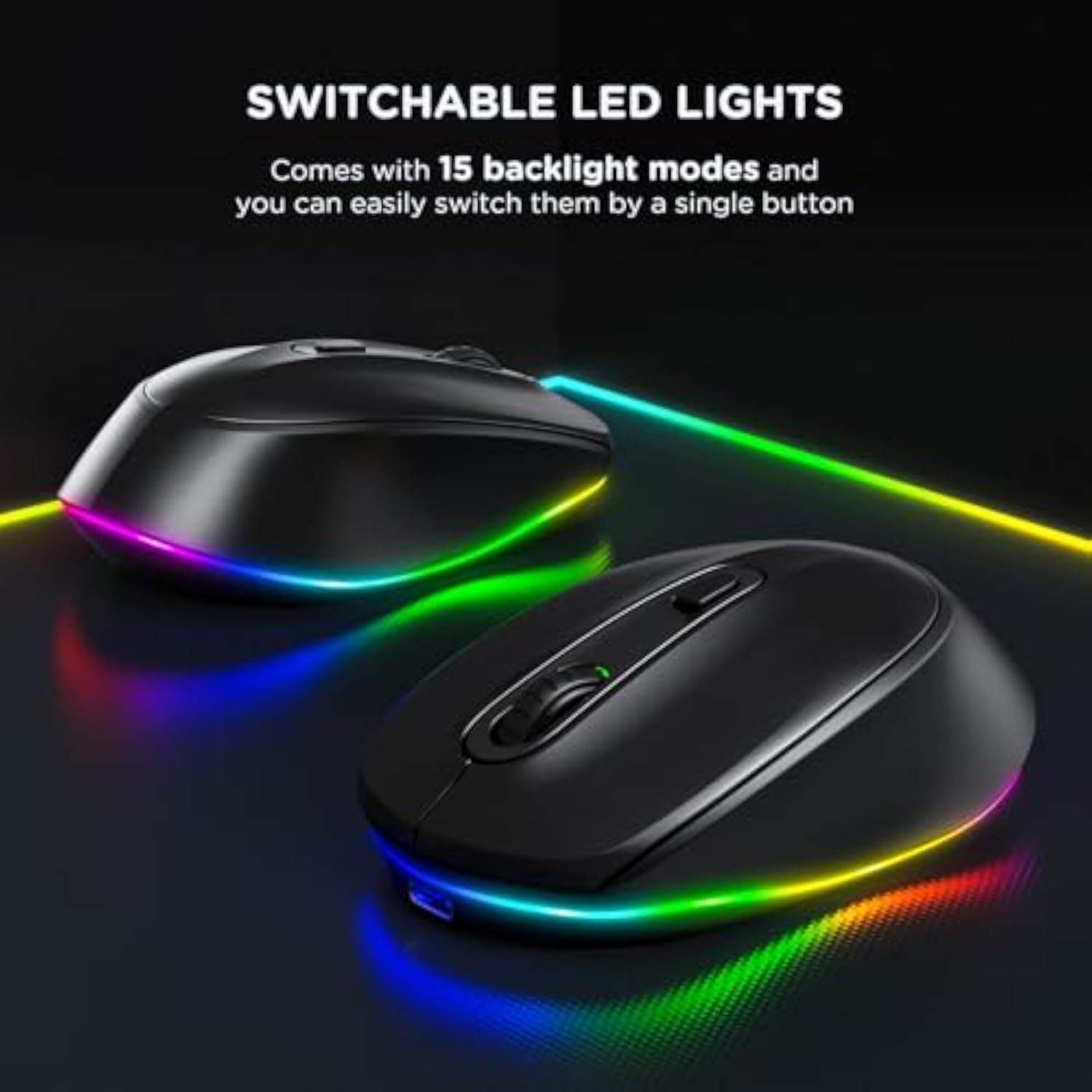 seenda Wireless Mouse, Rechargeable Light Up Mouse for Laptop, Small Cordless