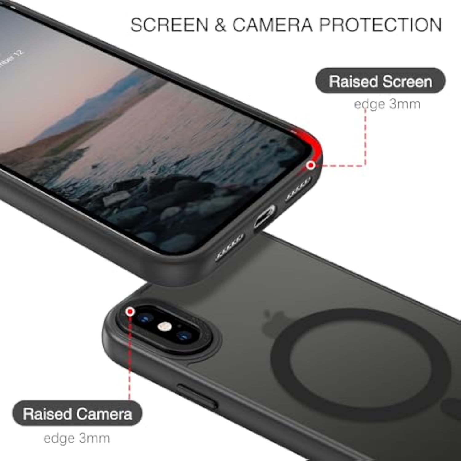 For Iphone Xs Max Case [Compatible With Magsafe] Translucent Matte Magnetic Iphone Xs Max Phone Case Slim Thin Shockproof Women Men Protective Cases Cover For Iphone Xs Max 6.5" 2018, Black