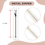 4 Inch Metal Zipper White 4" Antique Brass Metal Heavy Duty Zippers No