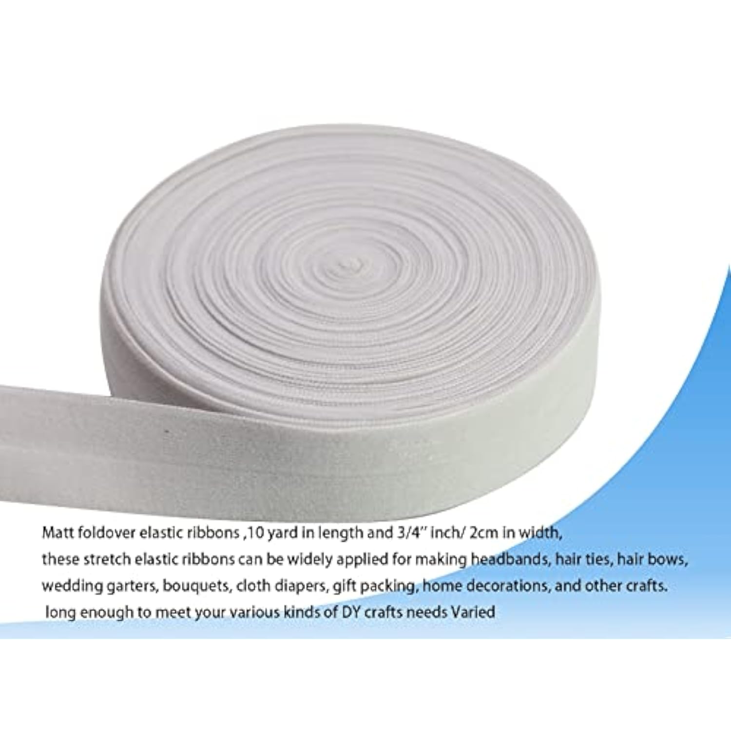 Jesep Fold Over Elastic 3/4'' 20Mm Stretch Foldover Foe Elastics Ribbo