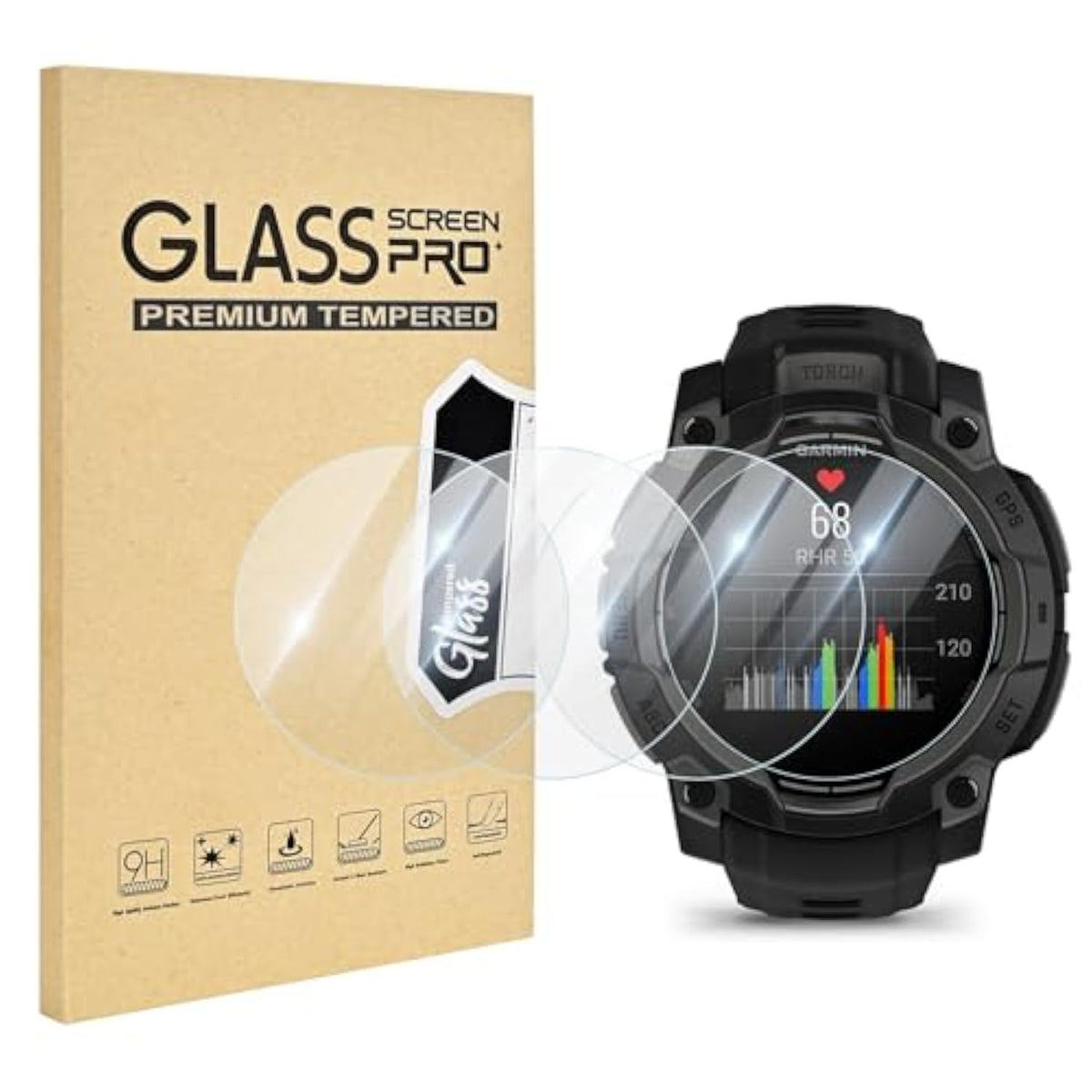 4 Pack Compatible For Garmin Instinct 3 Screen Protector 50Mm Clear, Ultra-Thin 9H Tempered Glass Watch Protective Film With 2.5D Edge Anti-Scratch For Instinct 3 50Mm Amoled/Solar Protector