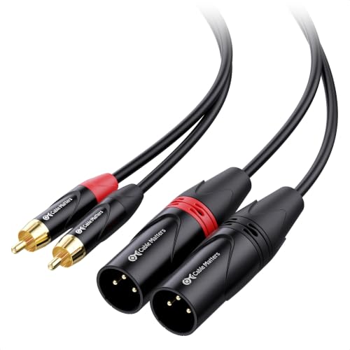 Dual RCA to XLR Unbalanced Interconnect Cable - 10ft, XLR to RCA Cable, Male to Male
