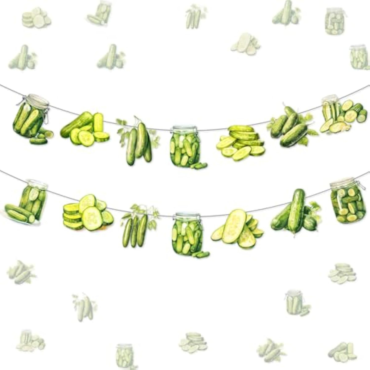 Pickle Birthday Banner, Pickle Party Decorations, Funny Pickle Garland Party Supplies, Cartoon Funny Fruit Cucumber For Pickle Birthday Party