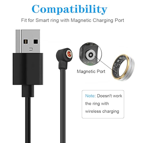 [2-Pack] Smart Ring Charger Cable, for YoR by Letsfit, COLMI, Mingdaln, Lifebee Smart Ring Magnetic Charging Cable R02 R03 R06 R08 R09 R10 R11 R11M