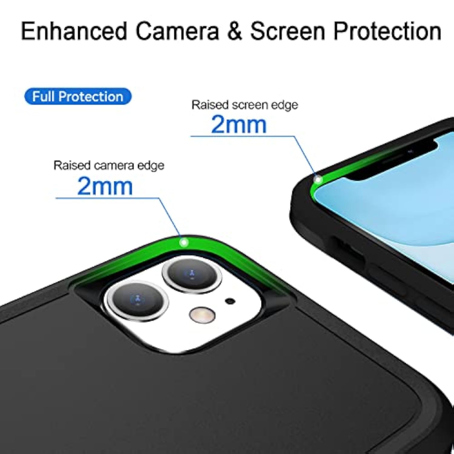 Heavy Duty Shockproof iPhone 11 Case Dustproof Drop Resistant Black