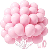 50Pcs 12-Inch Light Pink Balloons, Pastel Latex for Graduation & Party Decorations