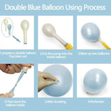 Pearl Blue & Pastel Light Blue Balloon Garland Kit for Baby Shower, Wedding, or Birthday