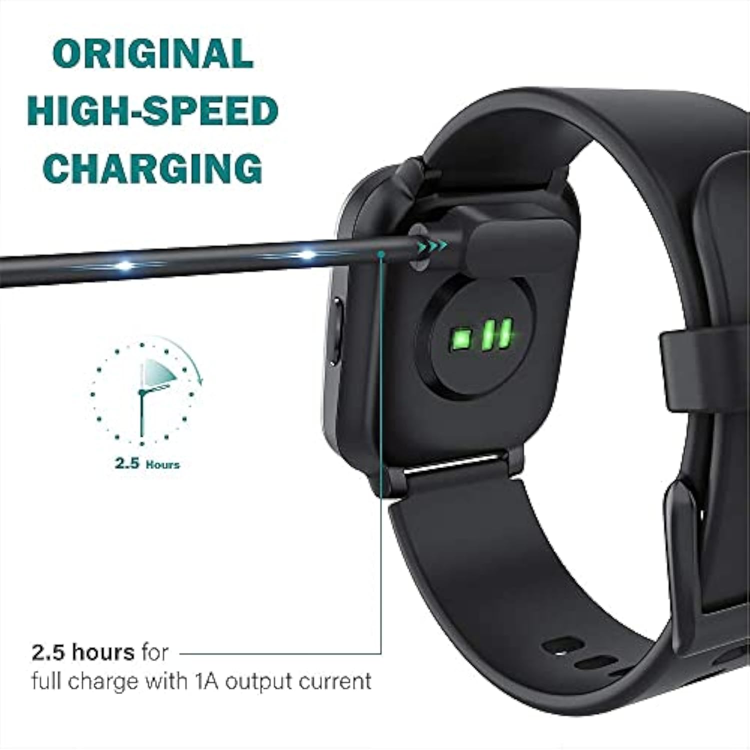 Compatible With Agptek Lw11 Smartwatch Charger, Magnetic Usb Charging Cable Replacement Charger Cable Compatible With Agptek Lw11 Smartwatch (Black)