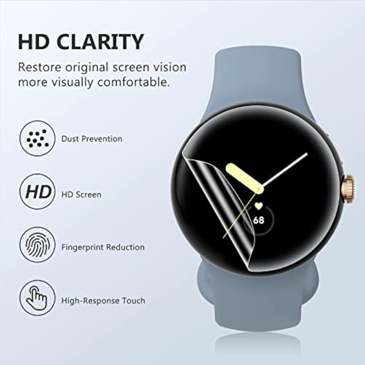 Google Pixel Watch 3 41mm TPU Screen Protector 6-Pack Self-Healing Anti-Scratch