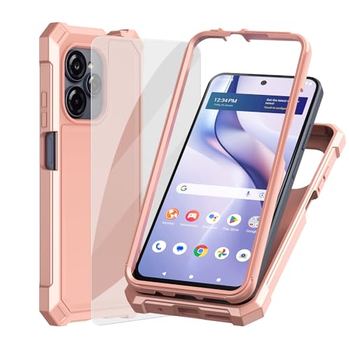 for BLU View Speed Ultra B1660V Case with Screen Protector, Speed Ultra Dual Layer Phone Case, Shockproof Corners TPU Bumper, Slim Silicone, Rugged